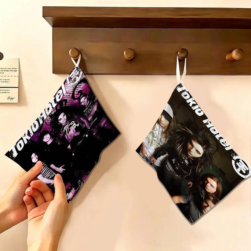 Singer Bill K-Kaulitz Tom Tokio Hanging Style Hand Wiping Towel, Polyester Cotton, Anti-fade for Indoor Kitchen Living Room