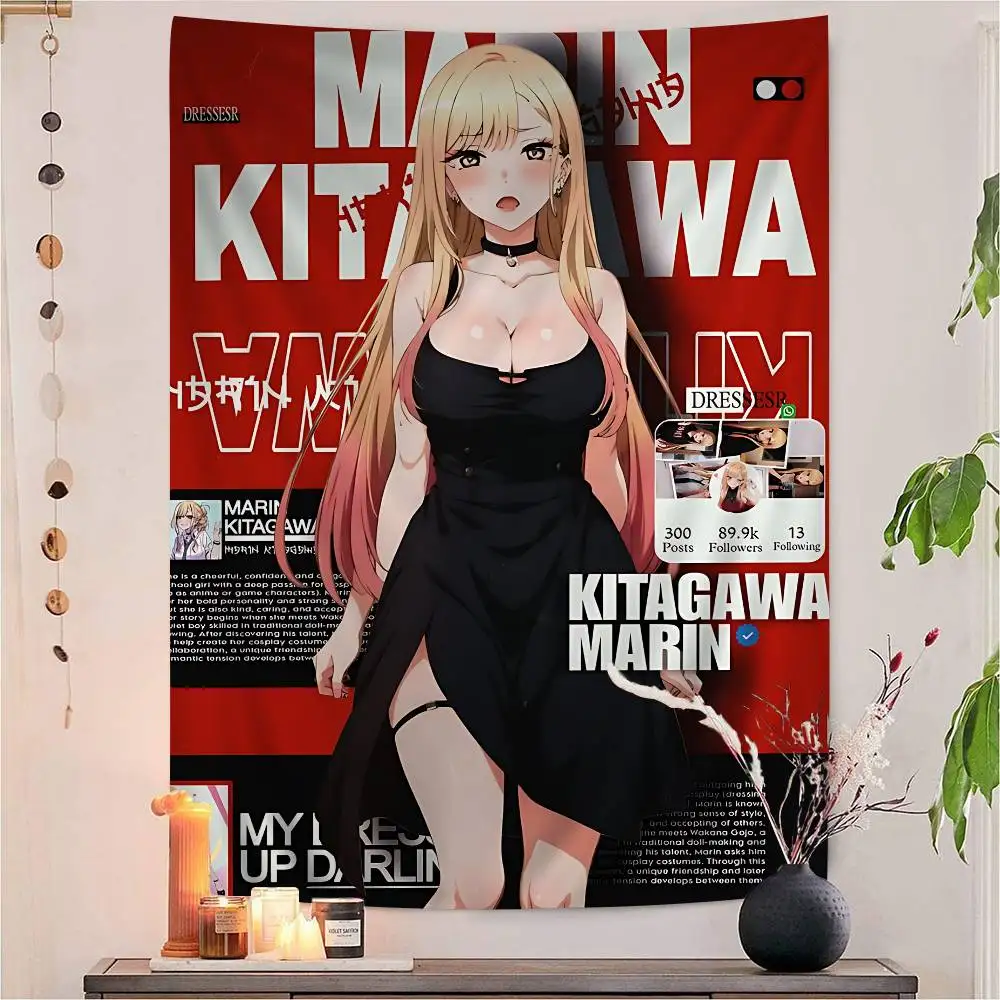 Anime My Dress Up Darling Colorful Tapestry Wall Hanging Cheap Hippie Wall Hanging BohemianTapestries Mandala
