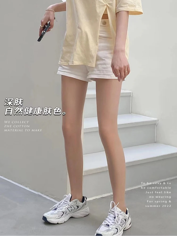Summer Skin Color Tights Tear Resistant Anti-cored Hook Wire Pantyhose Solid color Stockings Breathable Slim Ultra Thin Leggings
