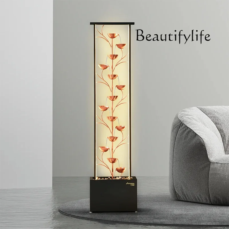 QModern Simple Flowing Water Circulating Water Ornament Floor-to-ceiling Lucky Decoration Entrance Water Feature