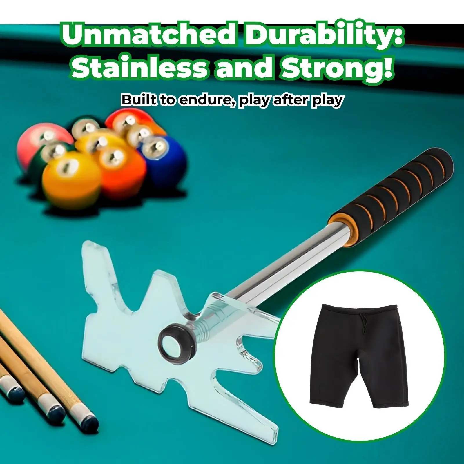

Portable Stainless Steel Billiard Cue Stand Extendable Bridge Rack Removable Head for Game Room Pool Table Accessories