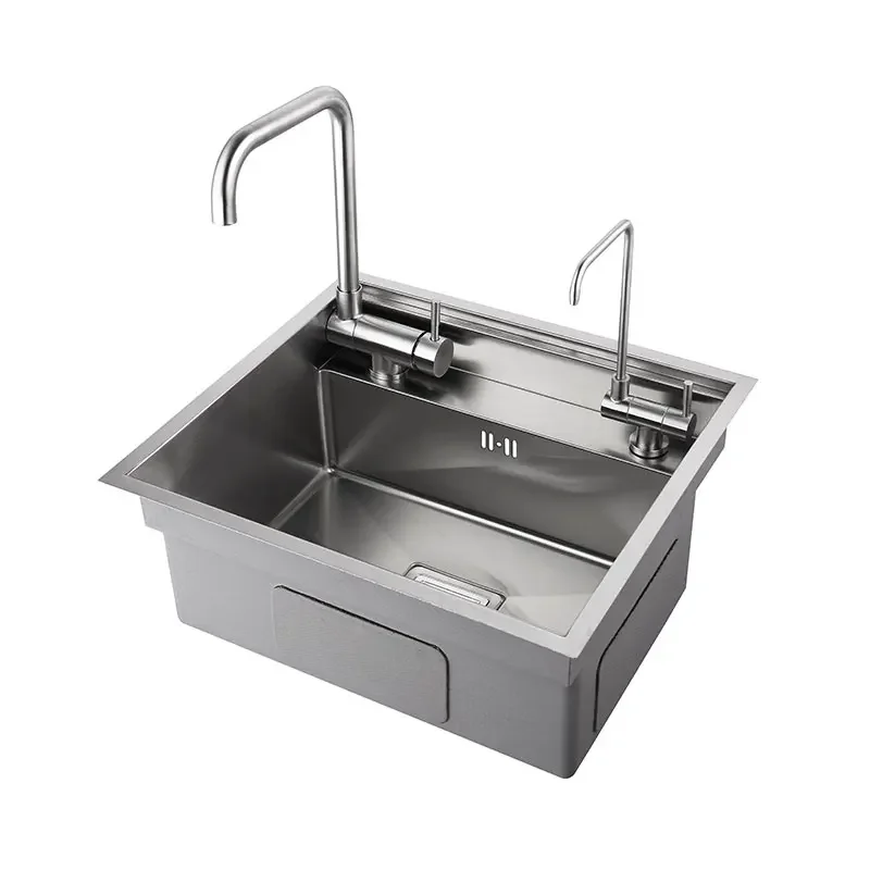 Bowl Bar Stainless Steel Balcony Sink Concealed Bar Sink with Clean Water Tap Open Kitchen Black Hidden Kitchen Black Sink