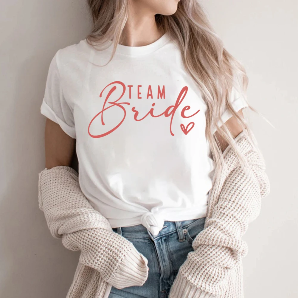 Bachelorette Party T-shirt Women Bride Team Bridal Shower Shirt Engagement Wedding Tees Vintage Bride Tshirt Bridal Shower Gift