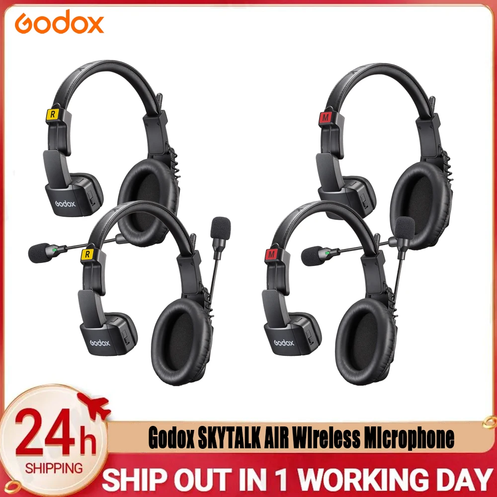 Godox SKYTALK AIR 2.4G ميكروفون لاسلكي كامل دوبلكس إنترفون مراقبة في الوقت الحقيقي وتصميم مدمج للتسجيل المباشر/الميداني في الهواء الطلق