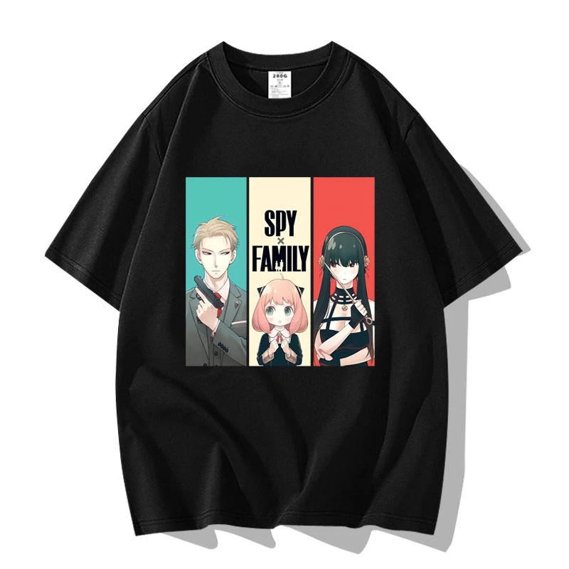 مينيسو جاسوس X الأسرة انمي ياباني أنيا فورجر جرافيك طباعة تي شيرت الشارع الشهير الرجال النساء موضة قصيرة الأكمام حجم كبير للجنسين #4