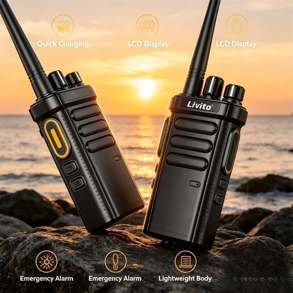 DMR Digital Radio Walkie Talkie Long Range Two Way Radio UHF 400-470MHz Type-C Charging VOX Emergency Alert for Camping Hiking