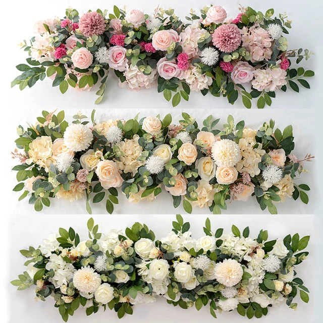 100cm Luxury White Rose Artificial Flower Row Wedding Table Centerpiece Flowers Backdrop Wall Arches Decor Party Stage Floral 4 100cm Luxury White Rose Artificial Flower Row Wedding Table Centerpiece Flowers Backdrop Wall Arches Decor Party Stage Floral 4
