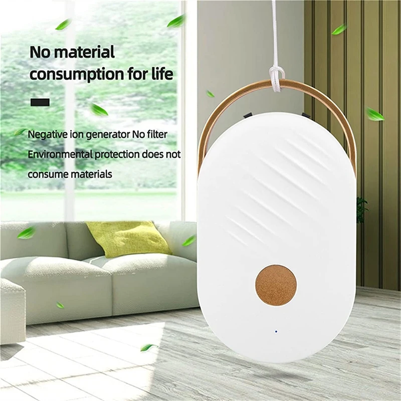 Portable Air Purifier,Negative Ion Necklace Purifier Air Cleaner No Radiation Low Noise,Pollen,Dust,For Travel,Car