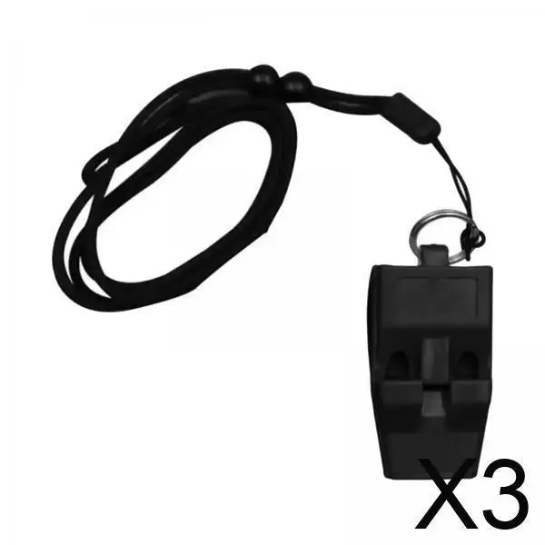 3xSports Whistle Coaches Loud Crisp Sound Whistle for Football Hiking Survival Black