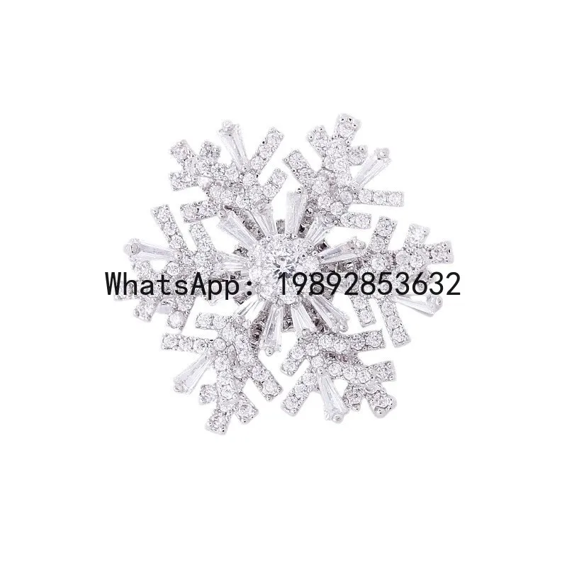 

Brooch high-end women's exquisite rotate snowflake pin niche corsage suit accessories
