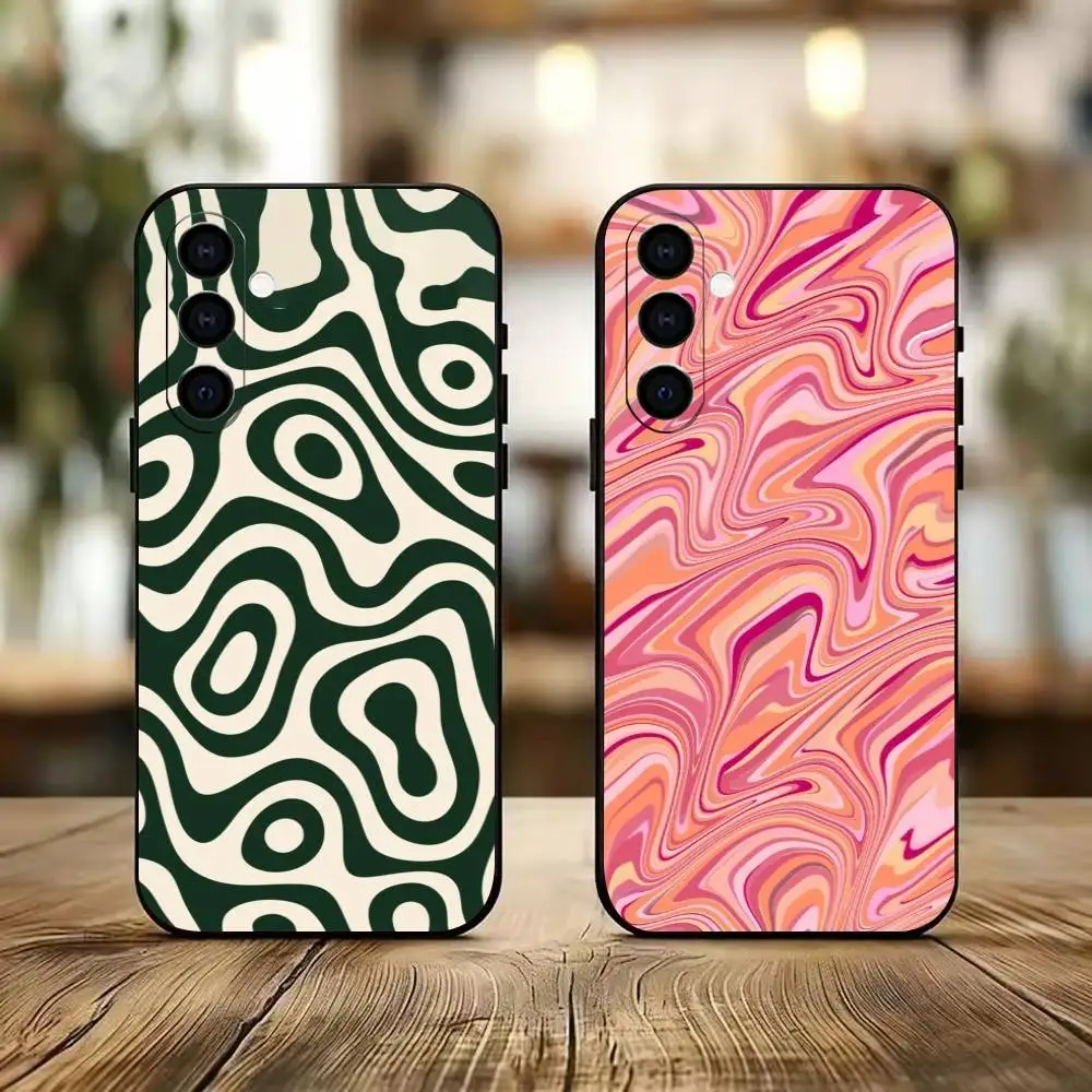 Liquid Swirl Pattern  Phone Case For Samsung Galaxy A73,A72,A71,A70,A53,A52,A51,Others Soft Black Cover