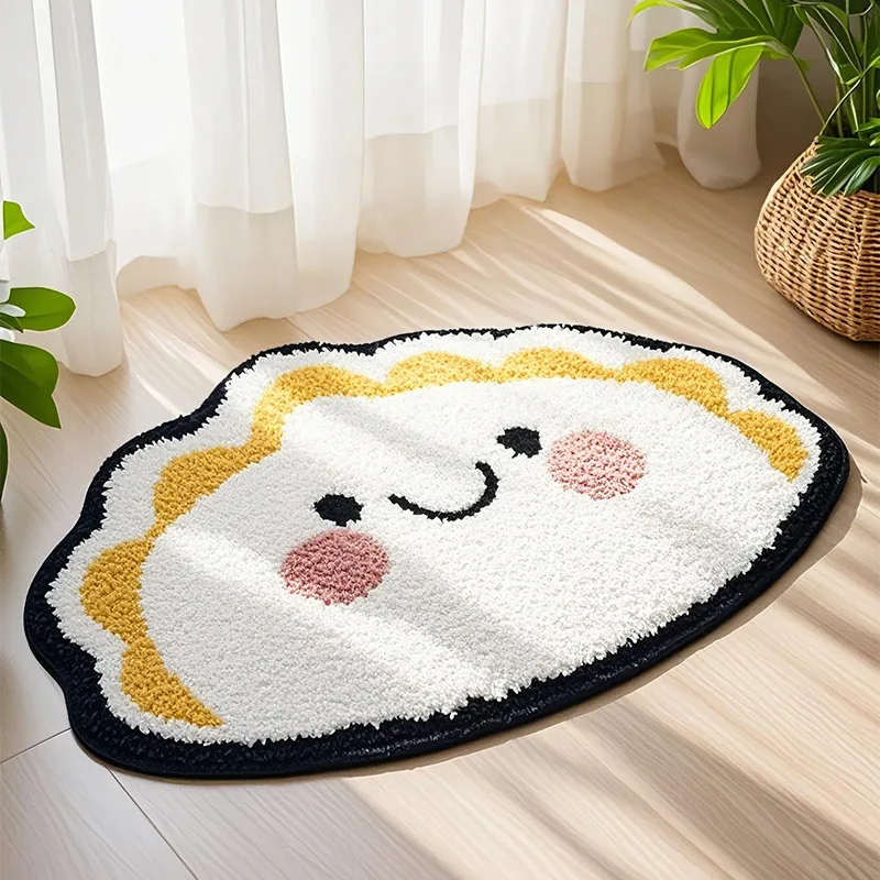 Lovely Tufting Dumpling Bathroom Mat Tufted Bathmat Soft Cartoon Rug Pad Living Room Carpet Anti-slip Hallway Home Room Decor