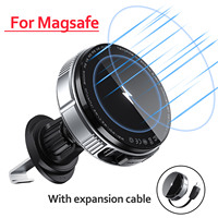 Car GPS Air Vent Magnetic Phone Holder Stand 15W Wireless Charger For Magsafe iPhone 17 16 15 14 13 12 Auto Fast Charging Mount
