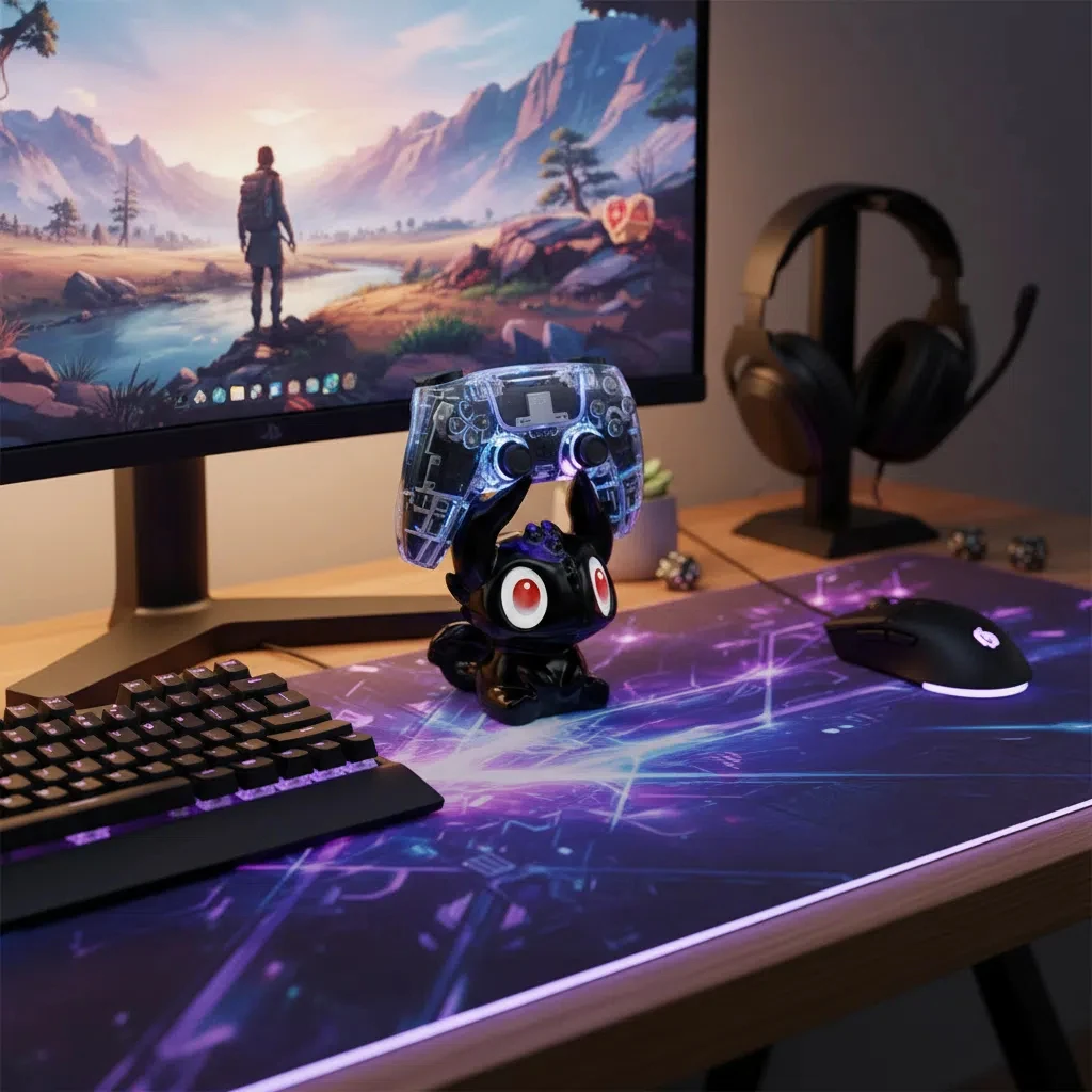 حامل وحدة تحكم ألعاب التنين اللطيف - حامل عالمي لأجهزة PS وXbox والمفتاح والهواتف، وديكور هدايا الألعاب المضحكة لعرض المكتب #2