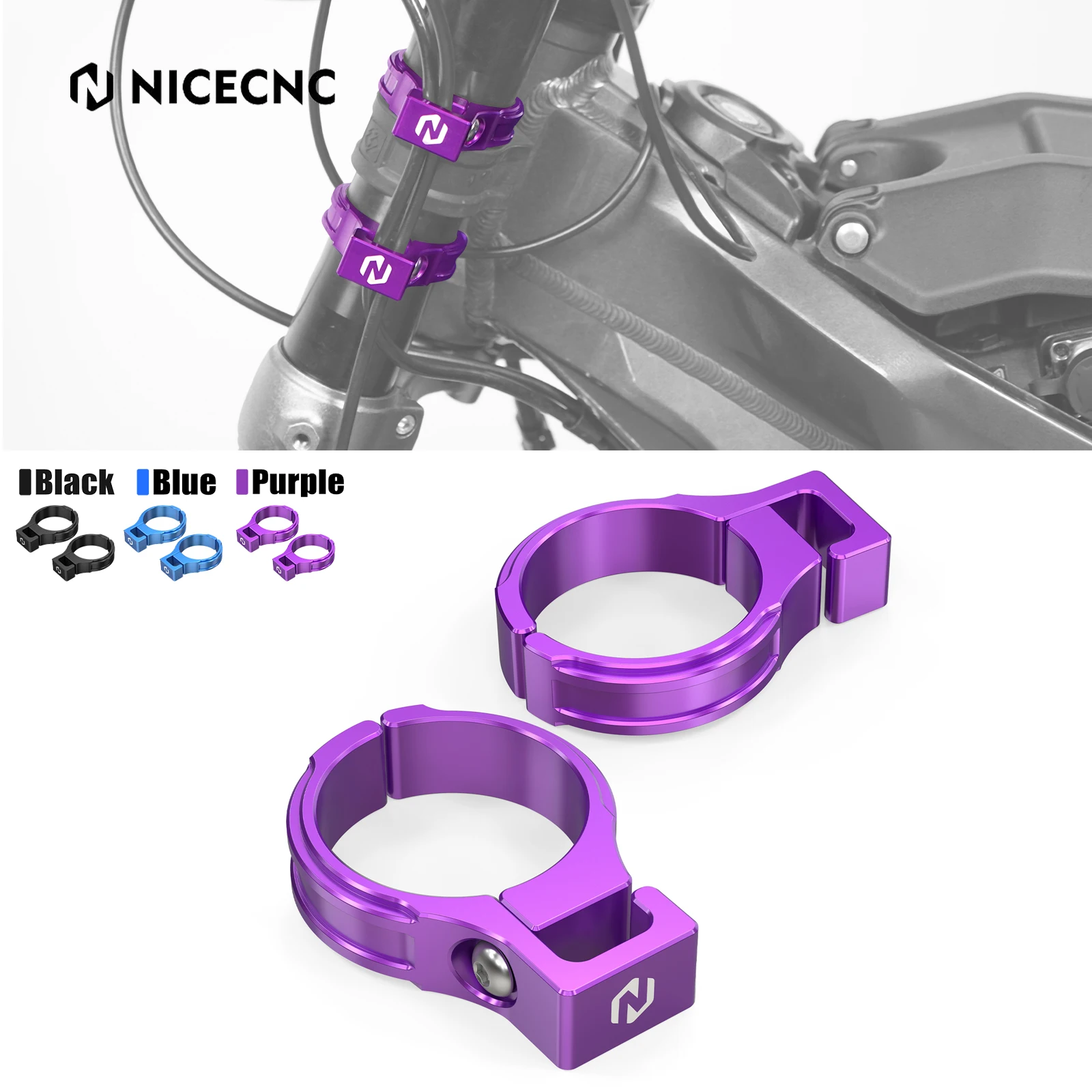 

NICECNC For Surron Light Bee X S L1E 2PCS Front Fork Hose Brake Line Holder Cable Clamp For Segway X160 X260 Electric Dirt Bike