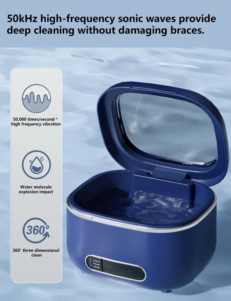 Dental Braces Ultrasonic Cleaning Machine Household Small Holder Jewelry Denture Cleaner Portable Cleaning Device New