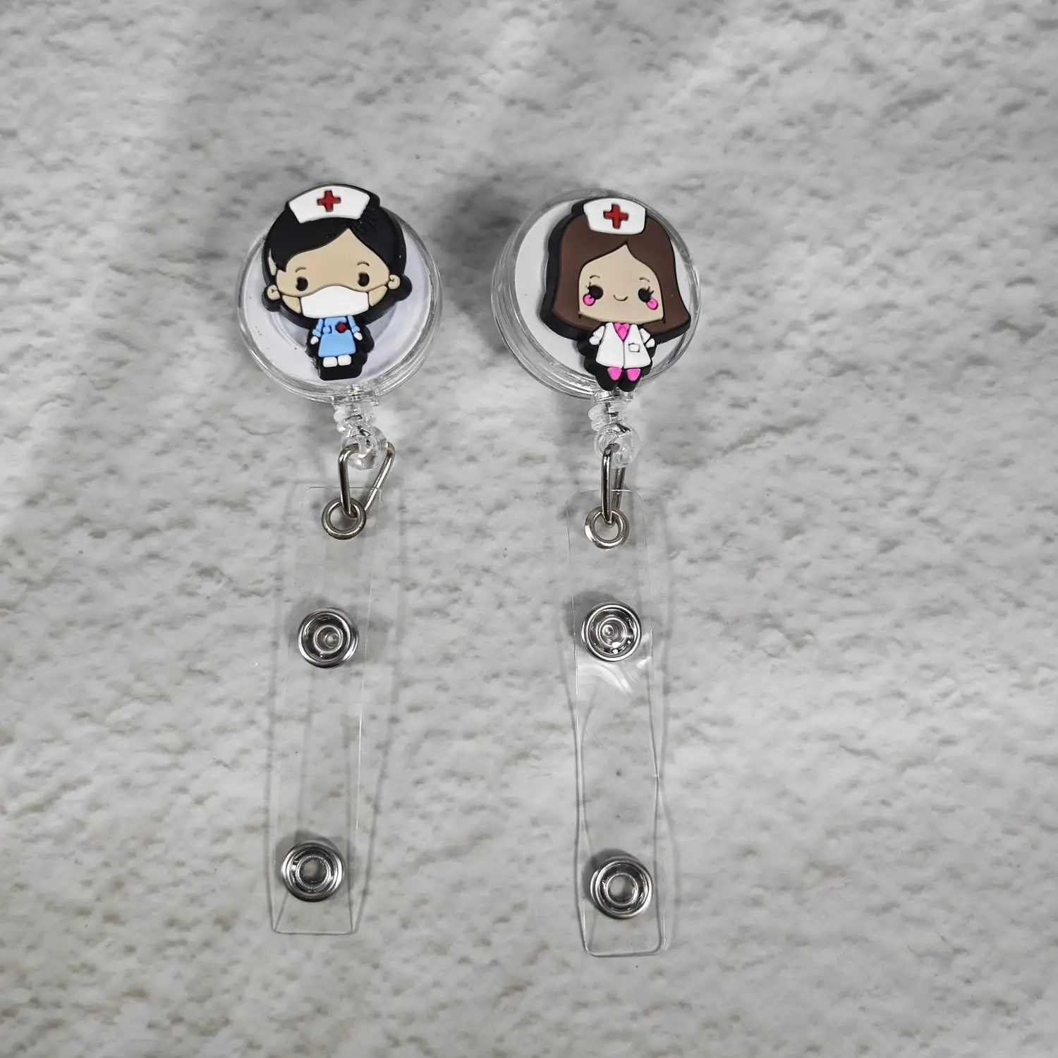 Soft Rubber Medical Series Retractable Badge Reel ID Clip for Clerks Doctors Students Cross-Border Popular Desk Accessories