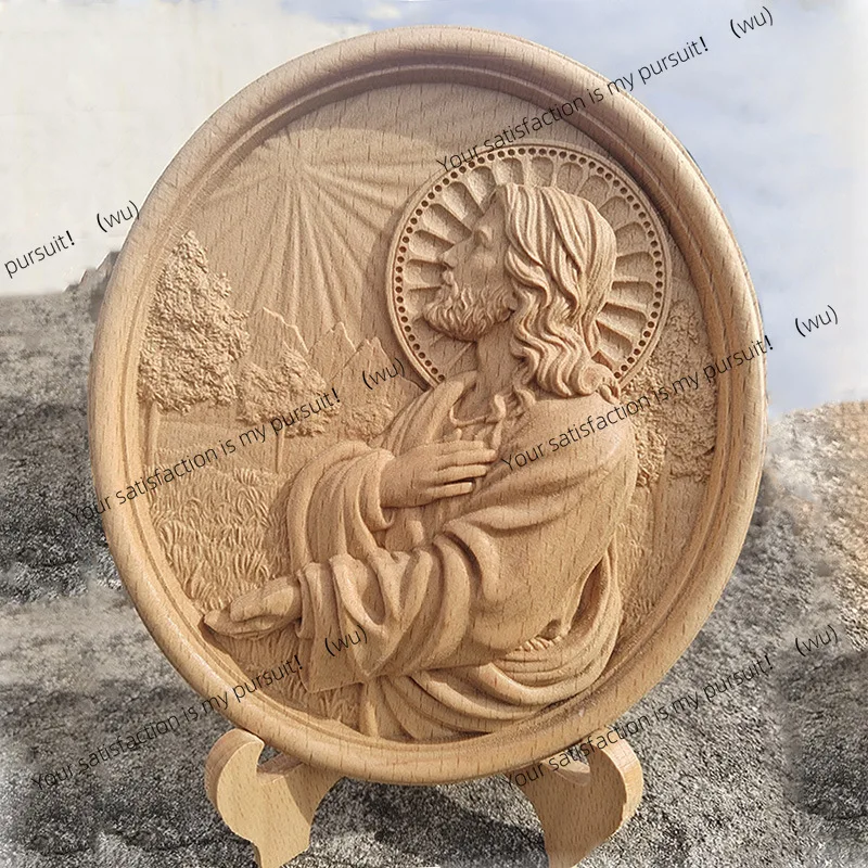 

Relief Crafts God YS Icon Family Disc Ornament Beech Crafts Class Gift Ornament