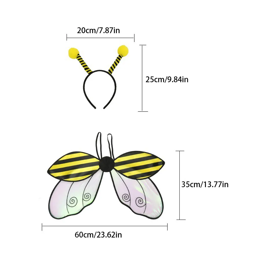 요정 날개 소녀 할로윈 요정 의상 나비 무당벌레 꿀벌 코스프레 요정 날개 머리띠 할로윈 코스프레 가면 키트