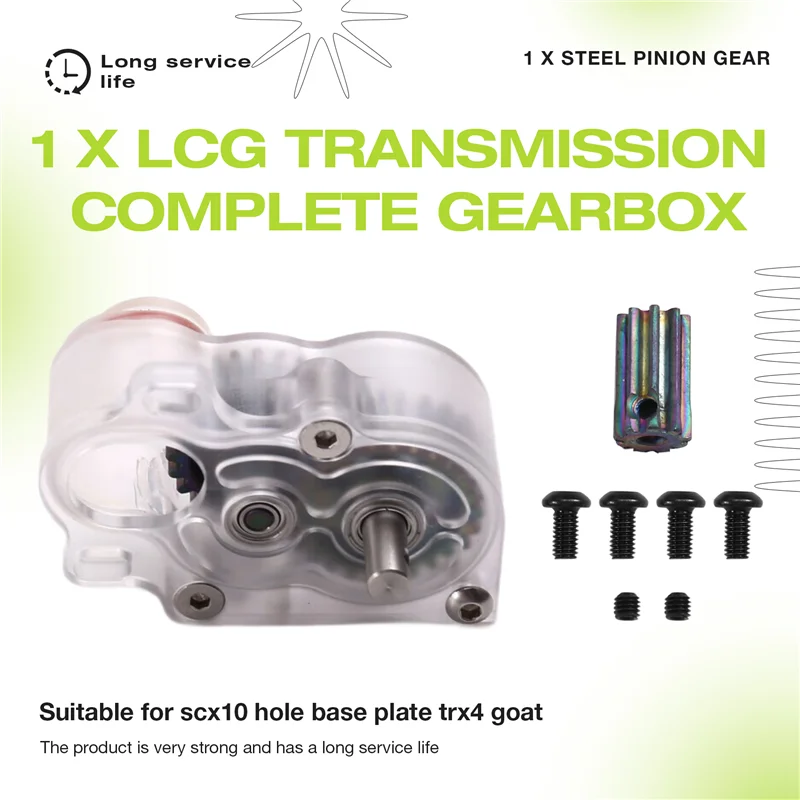 Excellent-LCG Transmission Complete Gearbox For 1/10 RC Crawler Scx10 Trx4 RC Upgrade Parts Transparent