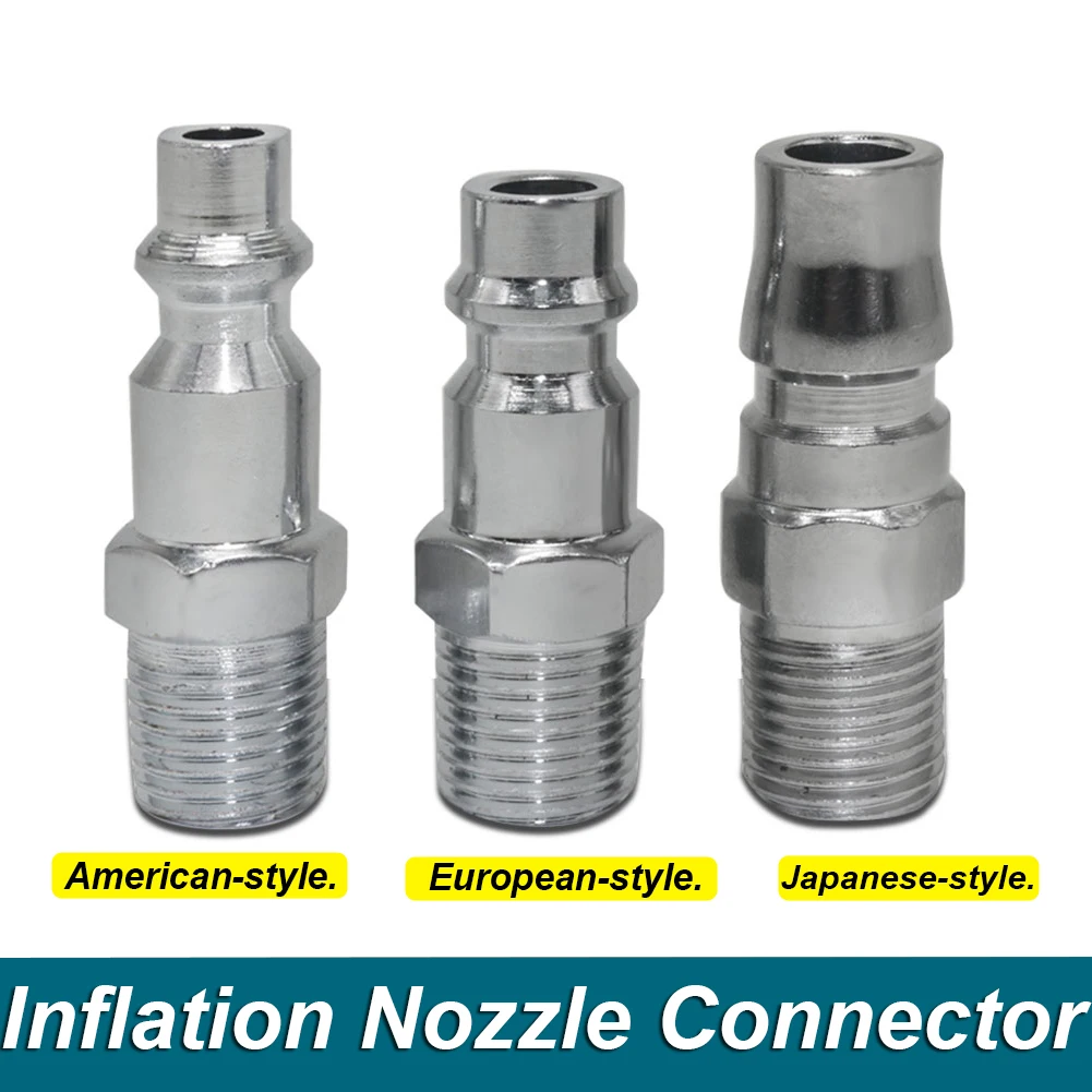 European Japanese American-style inflatable Fittings Quick Connector Male Plug Internal Thread Insert Nickel Plating Compatible