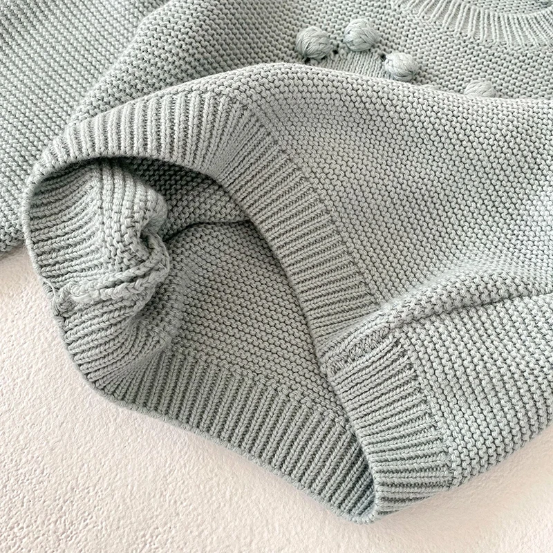 Newborn Baby Girls Sweaters Long Sleeved Solid Color Kids Pullover Sweaters Autumn Spring Children Clothing