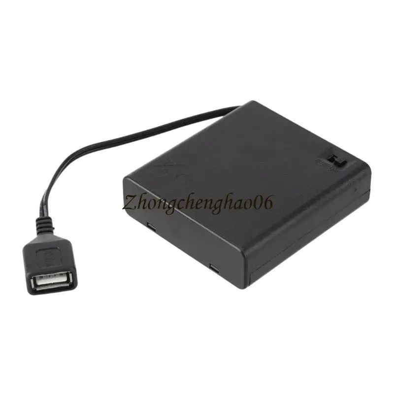 AA Battery Box AA Battery Case with USB Cable USB Battery Case Box Case 2/3/4/6/8 Slot AA Battery Box with Switches 601F
