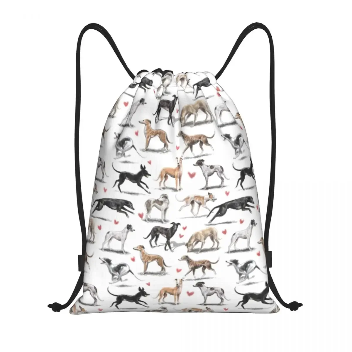 

Kawaii Greyhounds Pattern Drawstring Bag Women Foldable Gym Sports Sackpack Lurcher Whippet Sighthound Dog Shopping Backpacks