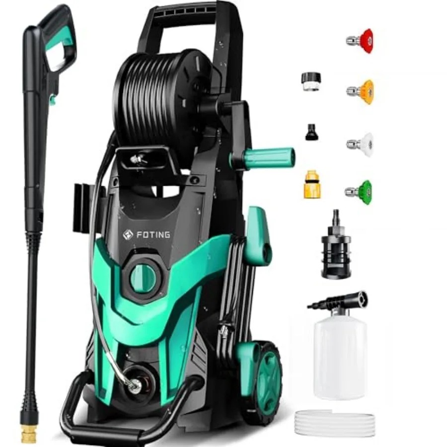 

High-Pressure Washer with Adjustable Touch Screen Interface 8-Level Pressure Settings 4 Quick-Connect Nozzles for Efficient Cle