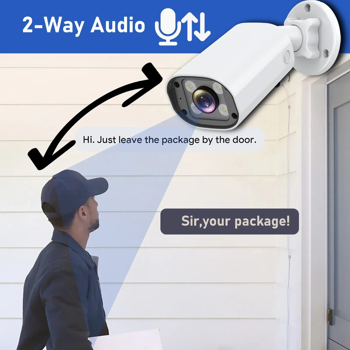 Poe Security Camera System with 2 Way Audio 8MP Color Night Vision Security Outdoor CCTV IP NVR H.265 P2P Set Speaker System