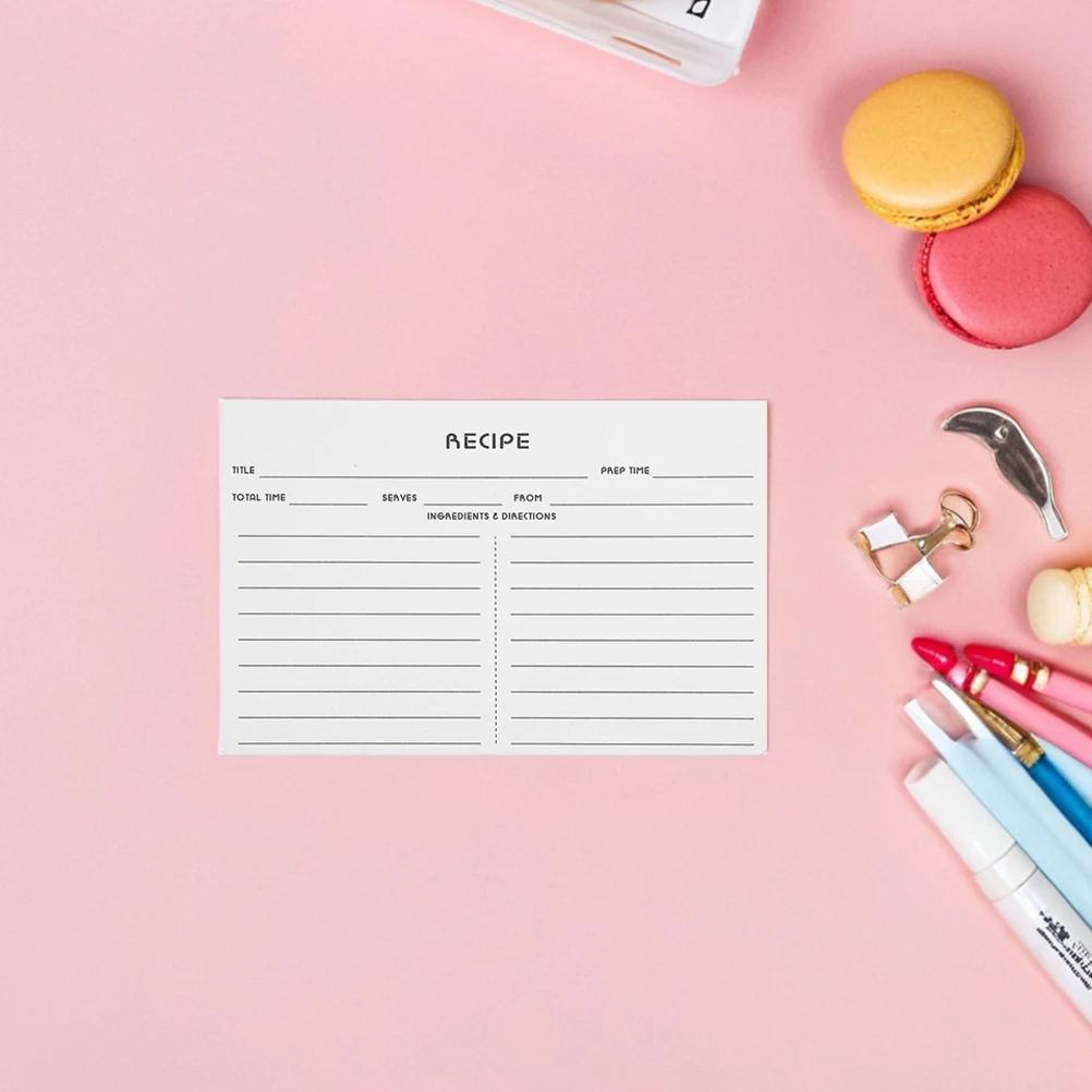 

50 Pcs Recipe Card Compact Paper Decorative Cards Decorate Cute Home Food Daily Use