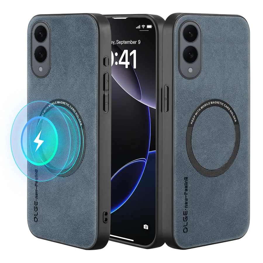Magnetic Retro Leather Soft Case For Samsung Galaxy 25 24 23  22 21 20 Puls Ultra Wireless Charging Phone Case Cover