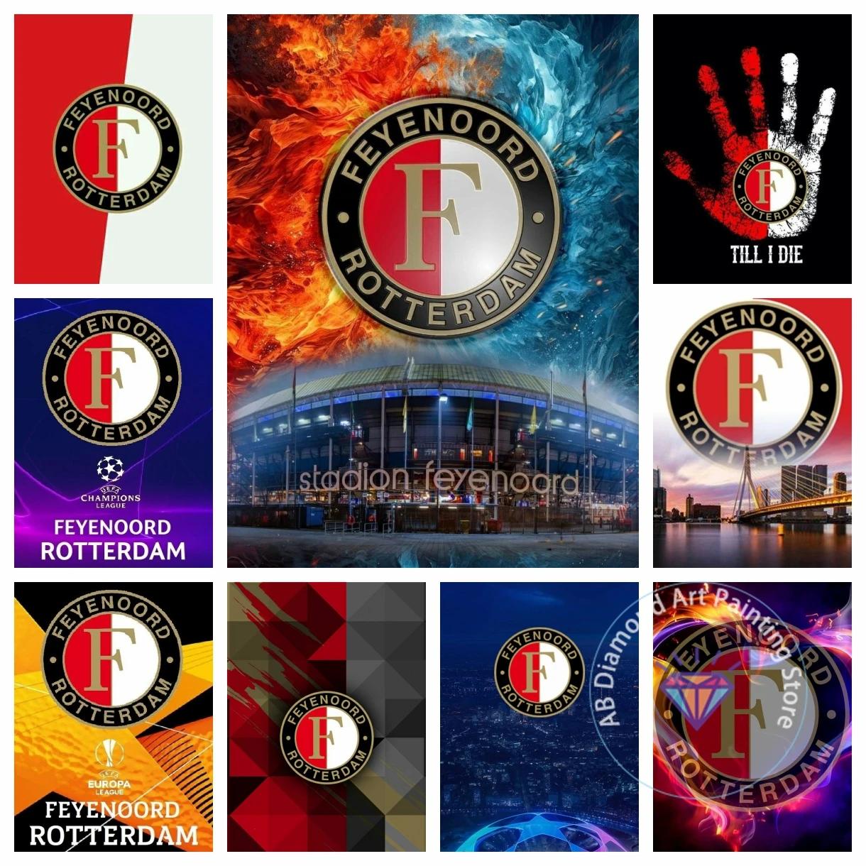 Feyenoord Rotterdam Football Logo Diamond Painting Kit 5D DIY Embroidery Cross Stitch Handmade Art Gift Crafts Home Decor Gift