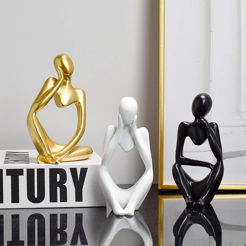 Nordic Resin Creative Sculpture - Left & Right Dual-Face Home & Living Room Entrance Table Decor (Mini Luxury Ornament)