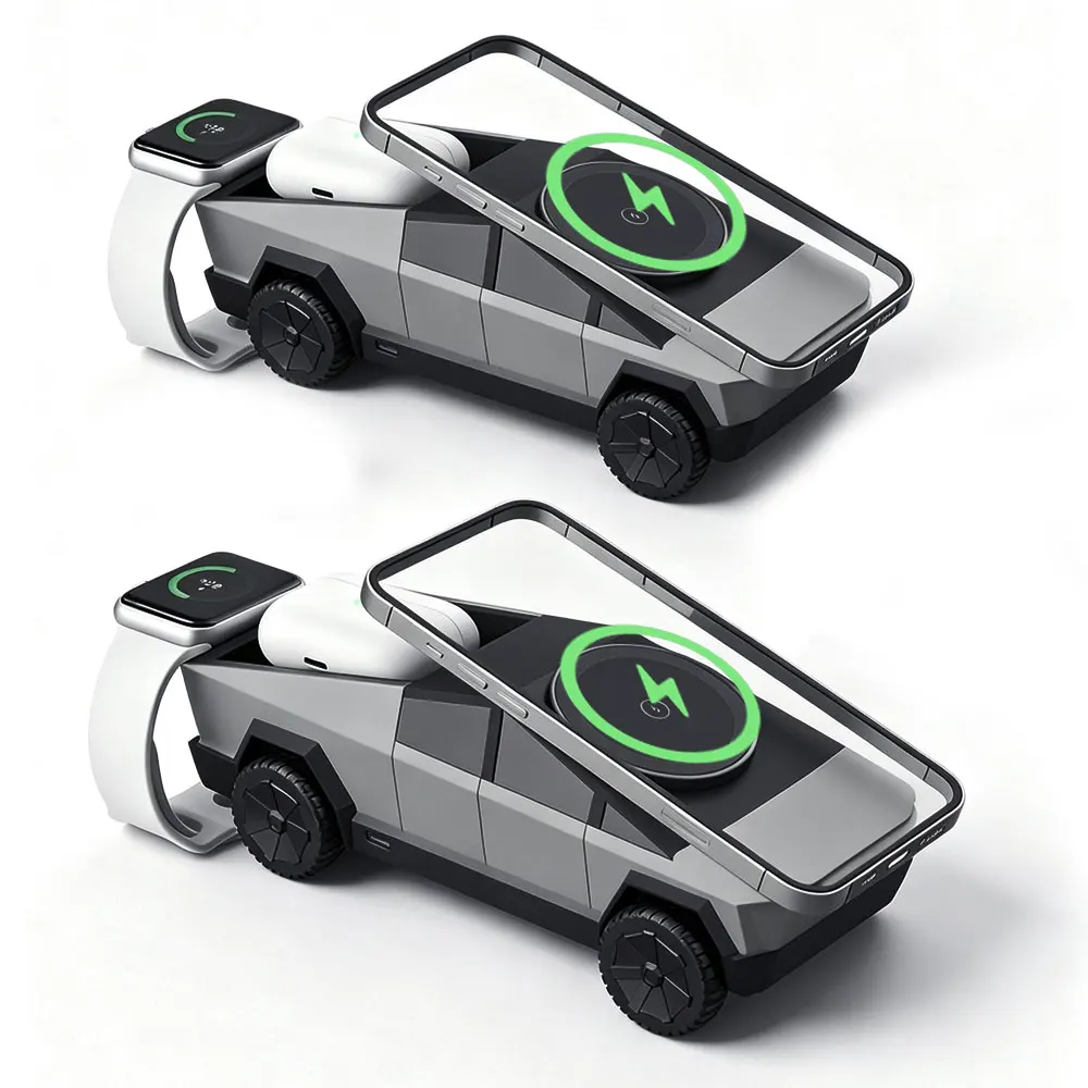 3 in 1 Magnetic Wireless Charger Fast Charging For iPhone 17~12 Samsung S25 S24 Apple Watch 11 Galaxy Watch Buds Pro Airpods Pro