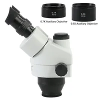 Simul Focal Metal 7X - 45X Zoom Trinocular Stereo Microscope Head Accessories For Anatomy Electronic Soldering Jewelry Textile