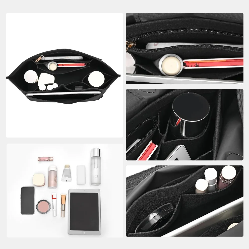 حقيبة يد مبطنة من اللباد، حقيبة قماش مبطنة لتنظيم المحفظة، تستخدم لتخزين الحقائب أثناء السفر والحماية الداخلية #4