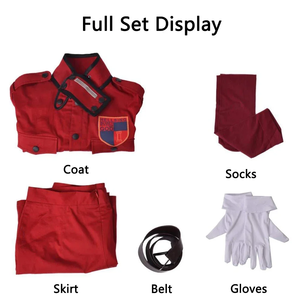 Seras Victoria kostum Cosplay Anime Hellsing peran vampir seragam permainan karnaval Halloween setelan pesta untuk wanita