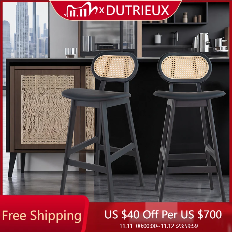 

Comfortable Reception Bar Chairs Solid Wood Island Lounge Minimalist High Chairs Counter Ergonomic Restaurante Muebles Furniture