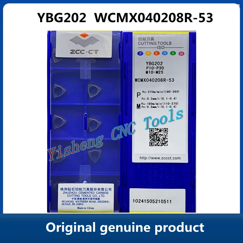 Free Shipping Original ZCC CT YBG201 YBG202 WCMX040208R-53 YBG205 YBD252 Carbide Inserts CNC Turning Tool Lathe Cutter Tools