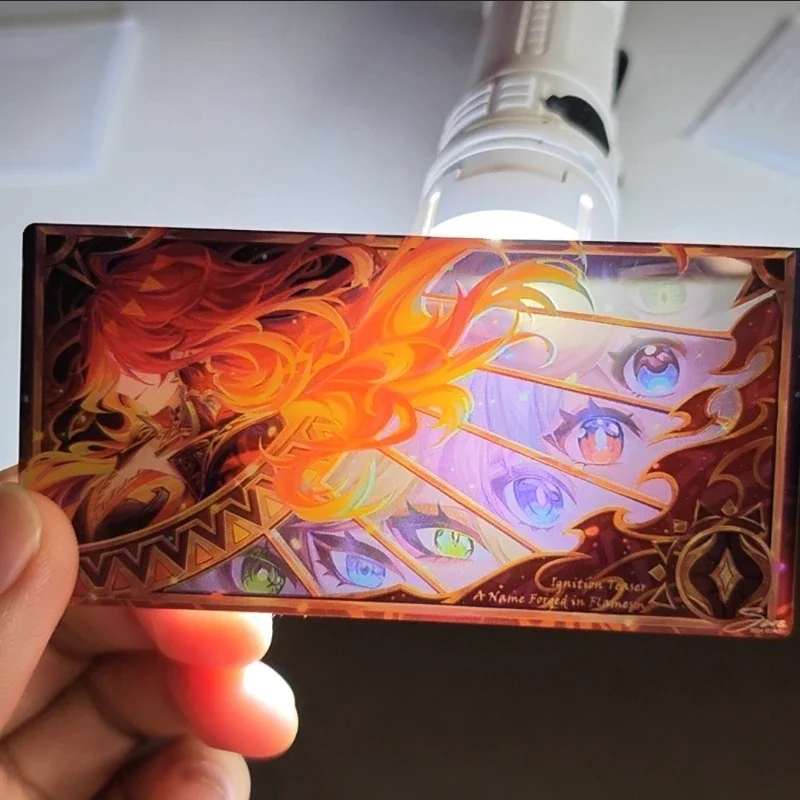 1Pcs Game Cards Mavuika Pyro Archon Haborym Kiongozi Mavuika Photo Prop Accessories Shoot Card Supplies Collection Display