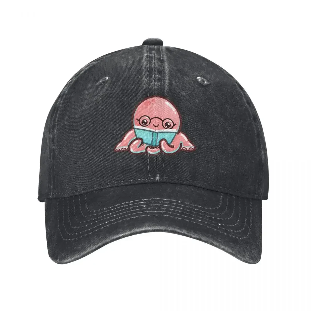 

Cute Octopus with Glasses Reading a Book Baseball Cap birthday Visor cute Caps For Men Women's