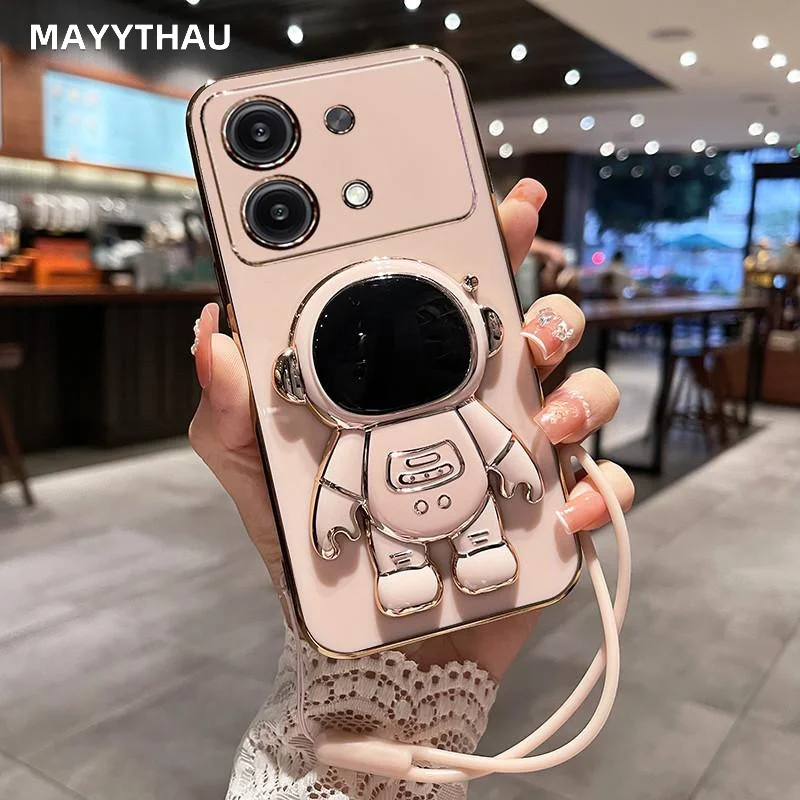 

Xiaomi Redmi Note 13 Pro Plus Case, Suitable for 4G and 5G, Shockproof Soft TPU Stand Case with Cute Phone Holder and Strap