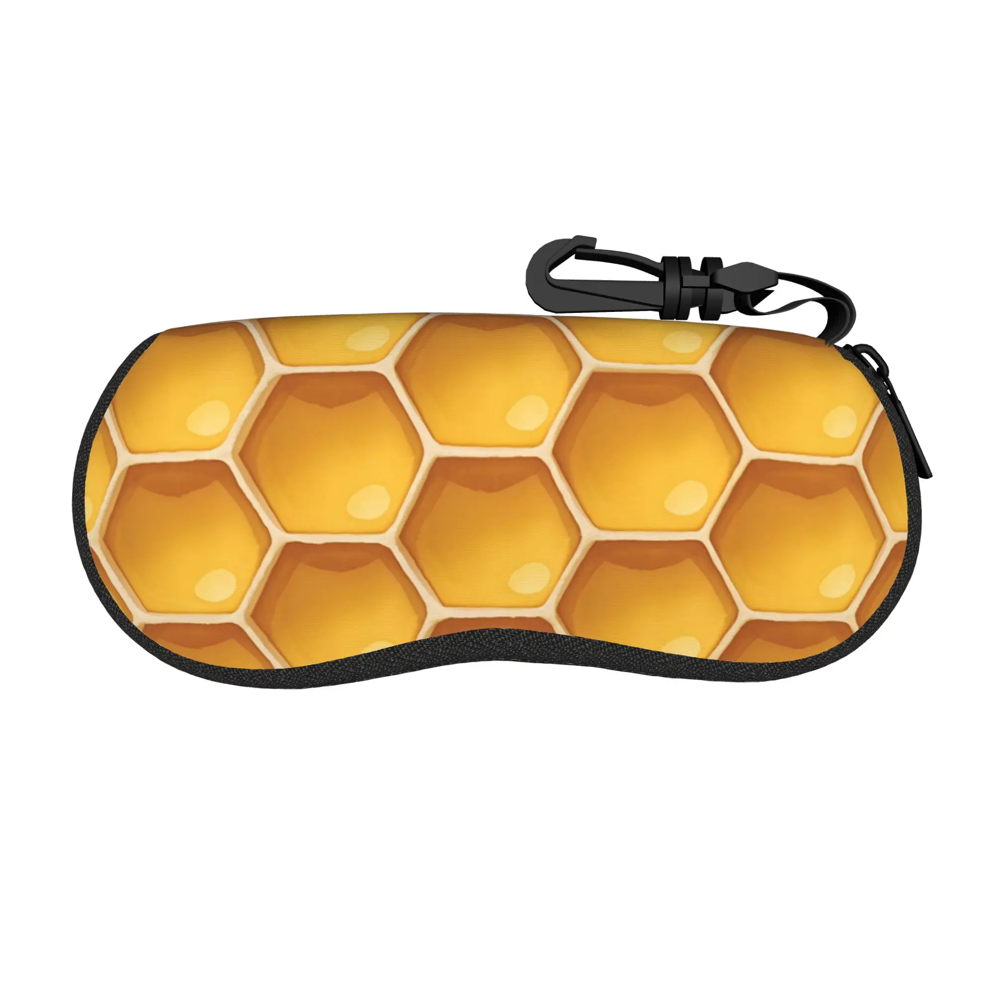 Kawaii honeycomb bee cute bees Glasses Case Lightweight Accessories  Eyewear Storage Box Anti-Pressure Eye Contacts Case