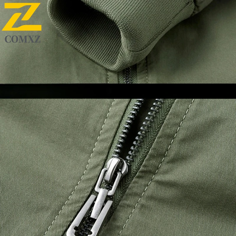 COMXZ New Men Jacket Fashionable Baseball Collar Adventure Windproof Coat Casual Hiking Versatile Lightweight Autumn Outerwear