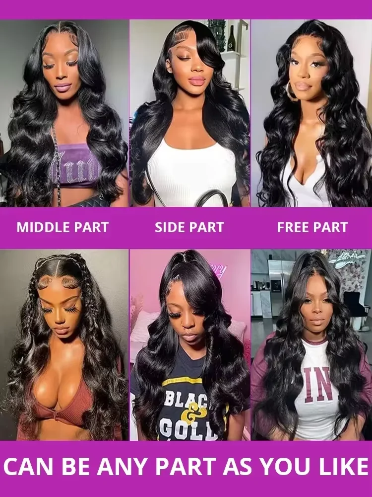 Body Wave 13x6 HD Transparent Lace Frontal Wigs Preplucked 30 40 Inch Black 13x4 Lace Front Human Hair Wig Glueless 5x5 Closure