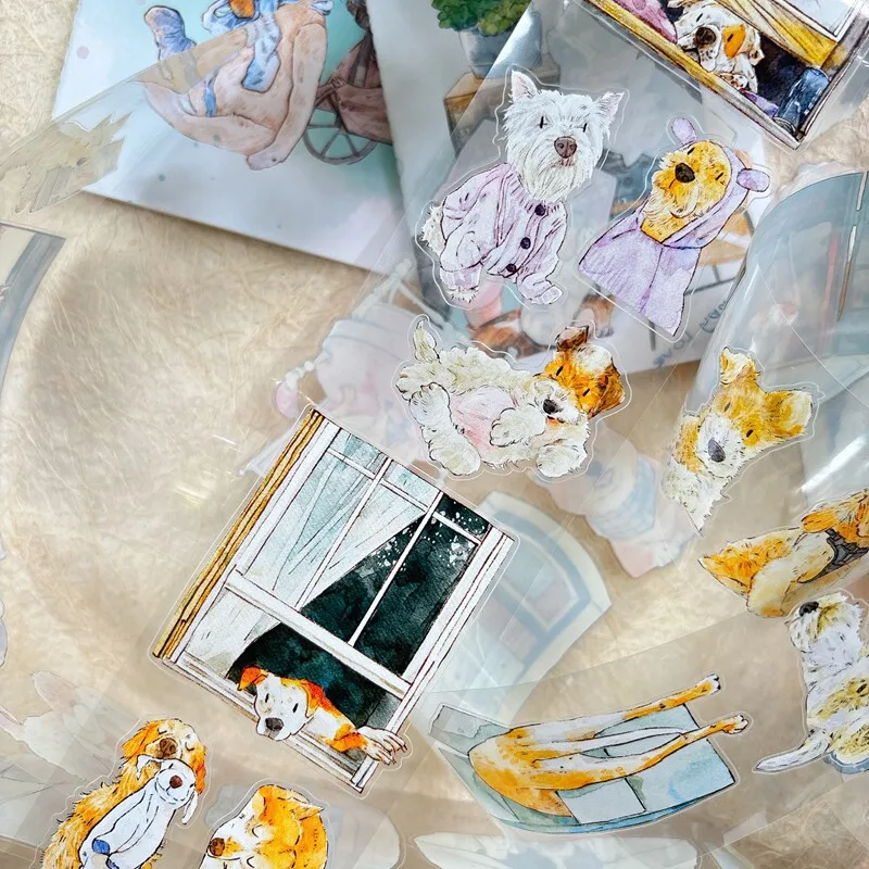 nastro-adesivo-pet-vintage-con-motivi-di-cani-e-paesaggi-materiale-creativo-per-diari-collage-e-scrapbooking