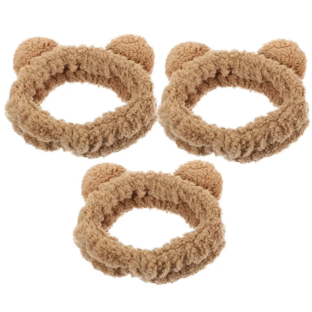 

3Pcs Bear Ear Headband for Women Girls Soft Comfortable Skincare Spa Face Wash Makeup Headband Animal Ear Hair Accessory
