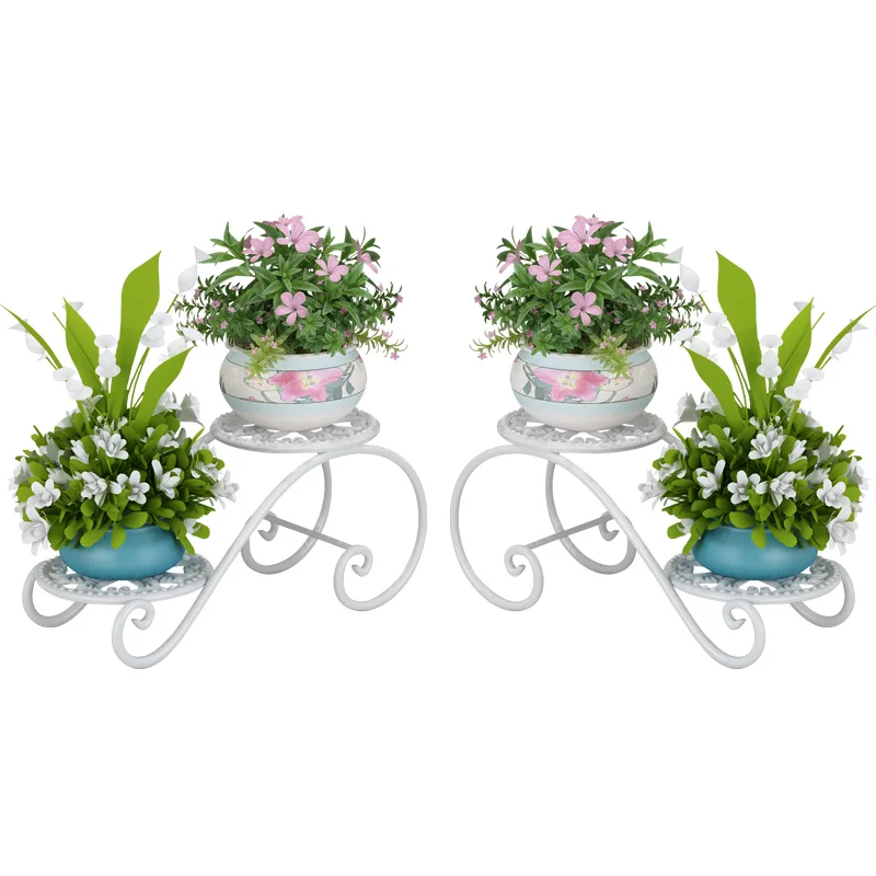 2023 New Ironwork Plant Shelves Flower Pot Stand Balcony Floor Indoor Balcony Flower Pot Shelves Living Room Metal Nordic