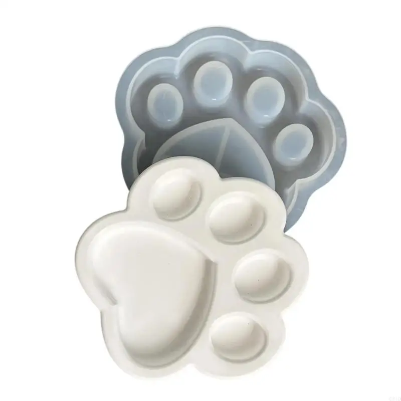 Heart/Cats Paw Shape Silicone Decorative Plate Mold Handmade Molds for Resin Jewelry Tray and Home Ornament Projects